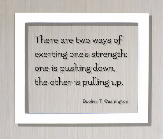 Booker T. Washington - Floating Quote - There are two ways of exerting one's strength: one is pushing down the other is pulling up - Charity