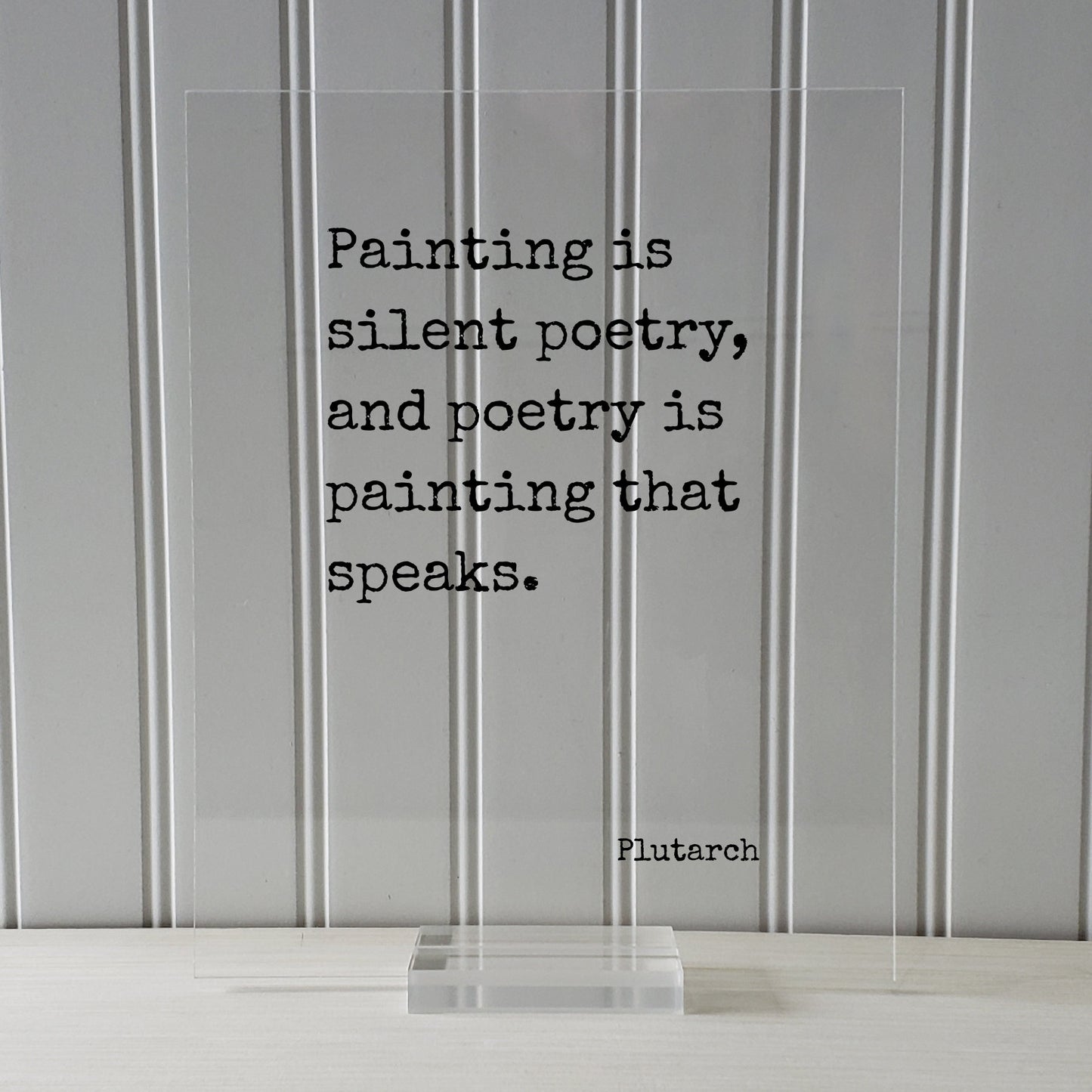 Plutarch - Floating Quote - Painting is silent poetry, and poetry is painting that speaks - Gift for Artist Poet Painter Art Writer