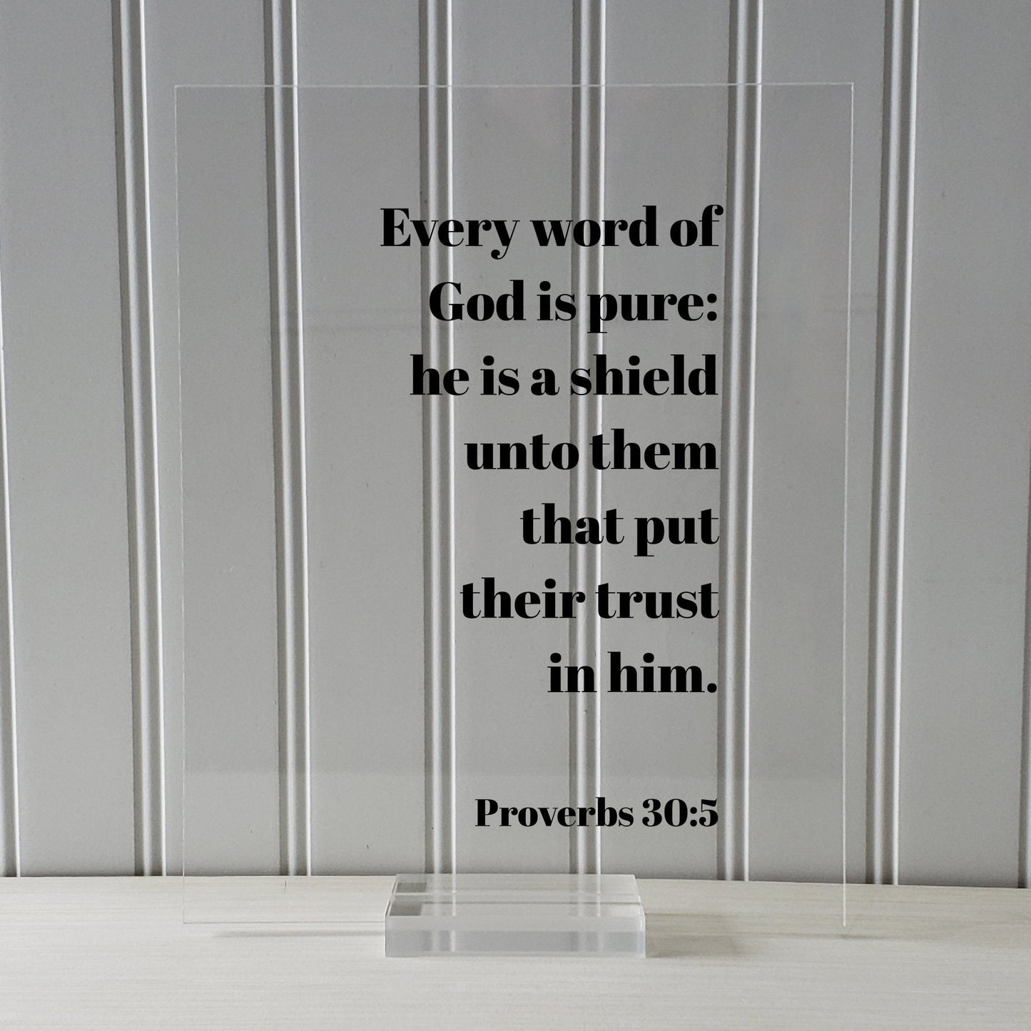 Proverbs 30:5 - Every word of God is pure he is a shield unto them trust in him - Floating Quote Scripture Frame Bible Verse Christian Decor