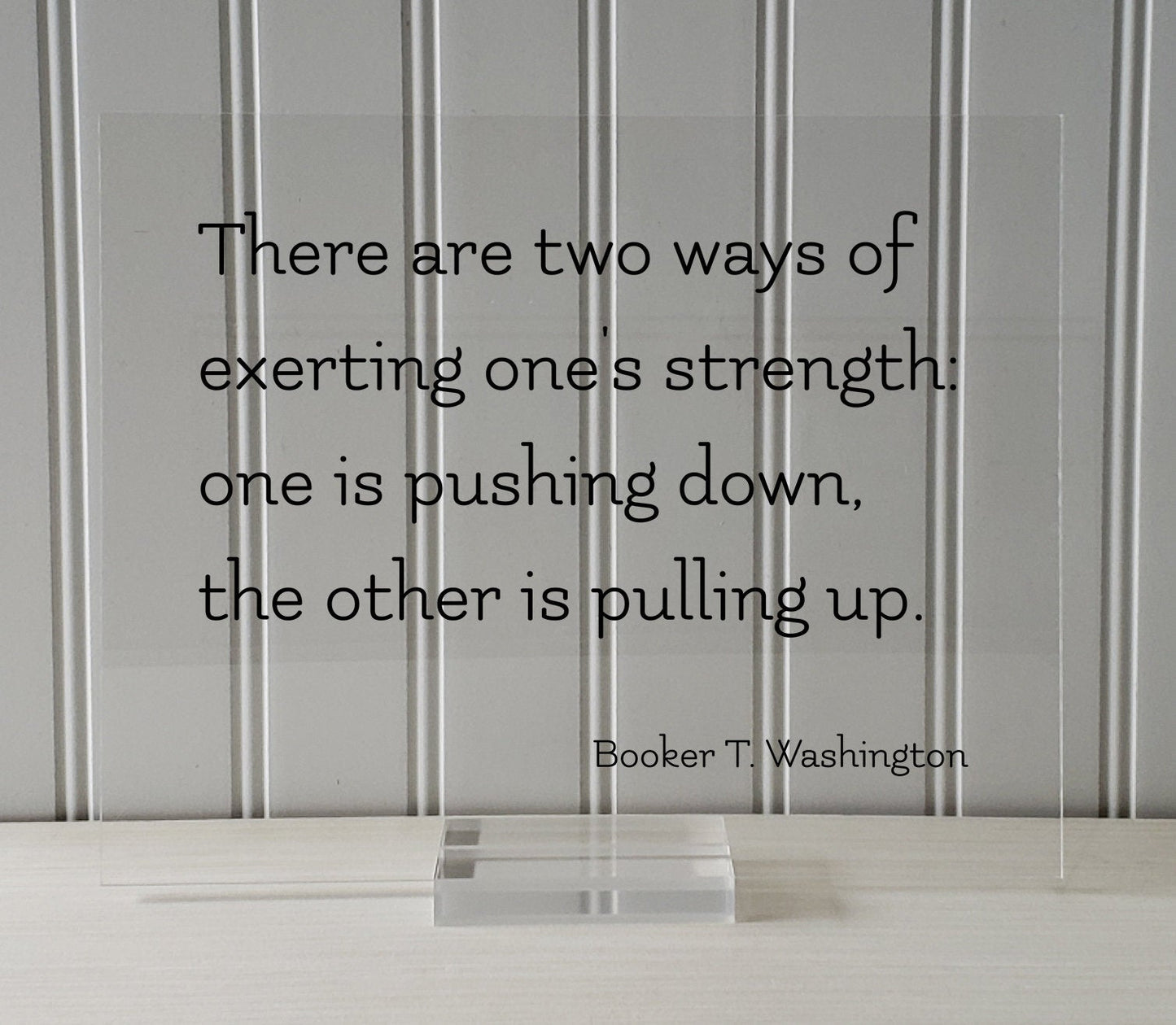 Booker T. Washington - Floating Quote - There are two ways of exerting one's strength: one is pushing down the other is pulling up - Charity