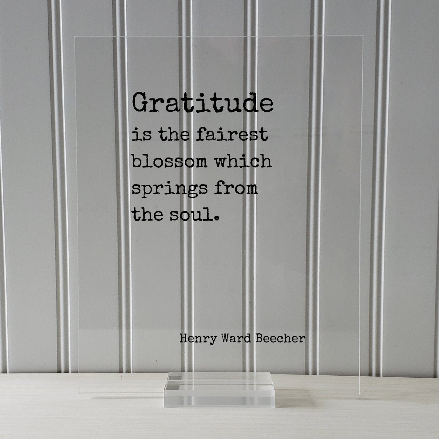 Henry Ward Beecher Quote - Gratitude is the fairest blossom which springs from the soul - Thank You Gift Present Grateful Thanks Recognition