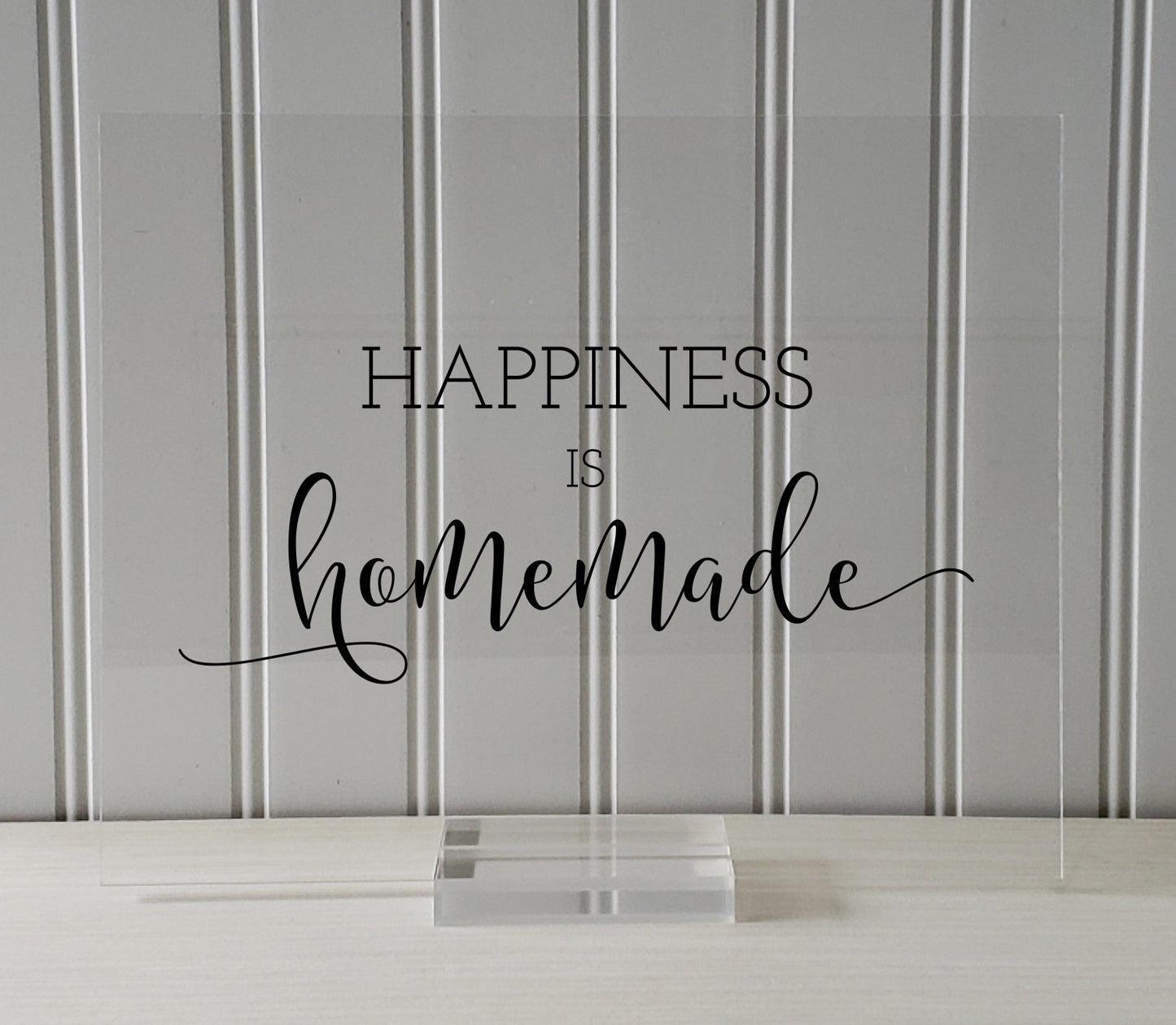 Happiness is homemade - Kitchen Sign Plaque - Farmhouse Decor - Gift for Cook Chef Baker - Cooking Baking - Floating Quote Crafting Handmade
