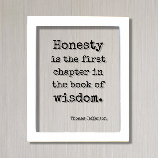 Thomas Jefferson - Floating Quote - Honesty is the first chapter in the book of wisdom - Wise Be Honest Truth