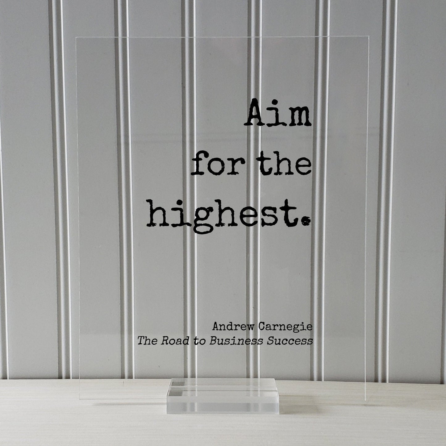 Andrew Carnegie - Aim for the highest - Floating Quote - The Road to Business Success - Hard Work Workout Exercise Achievement Victory