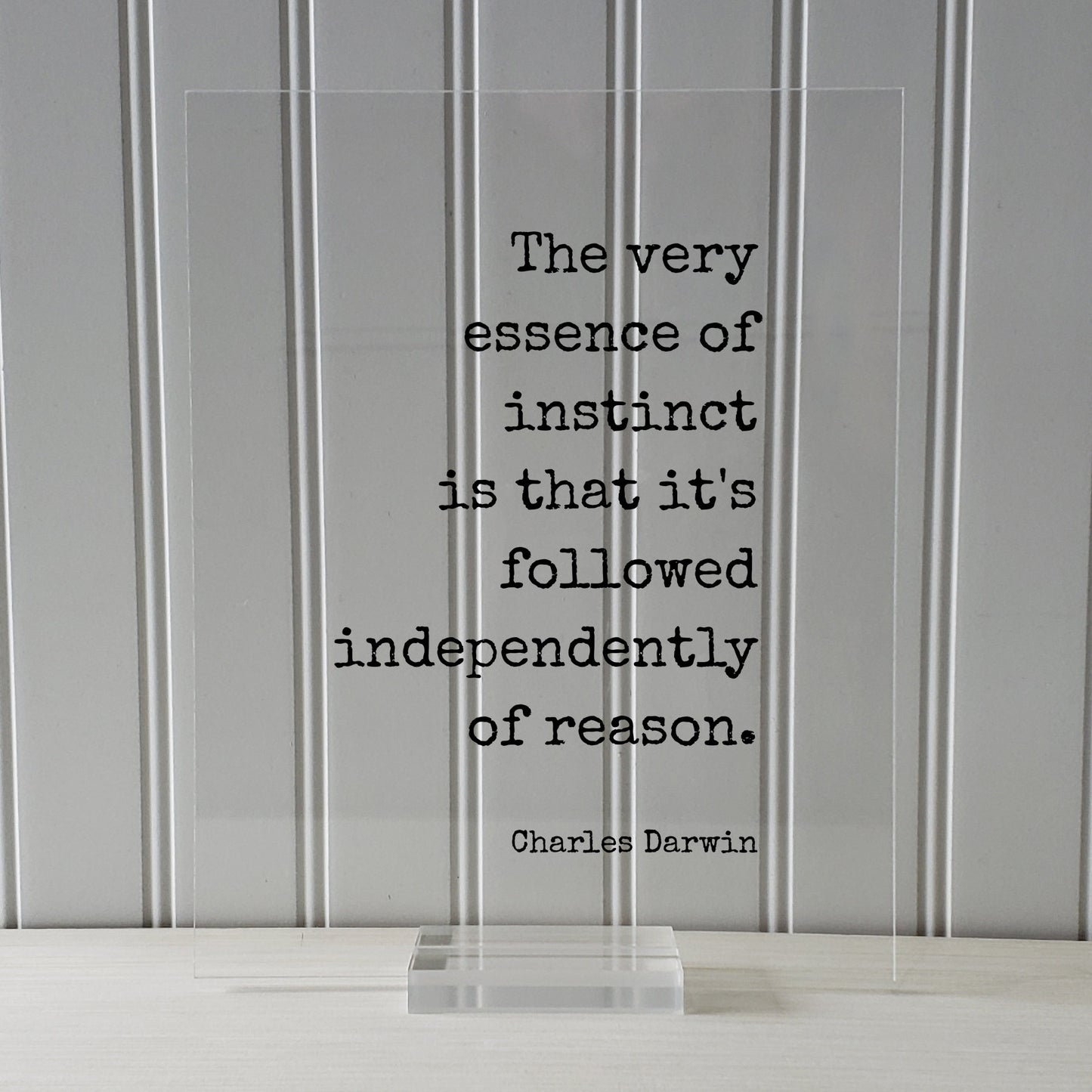 Charles Darwin - Floating Quote - The very essence of instinct is that it's followed independently of reason - Intuition Experience