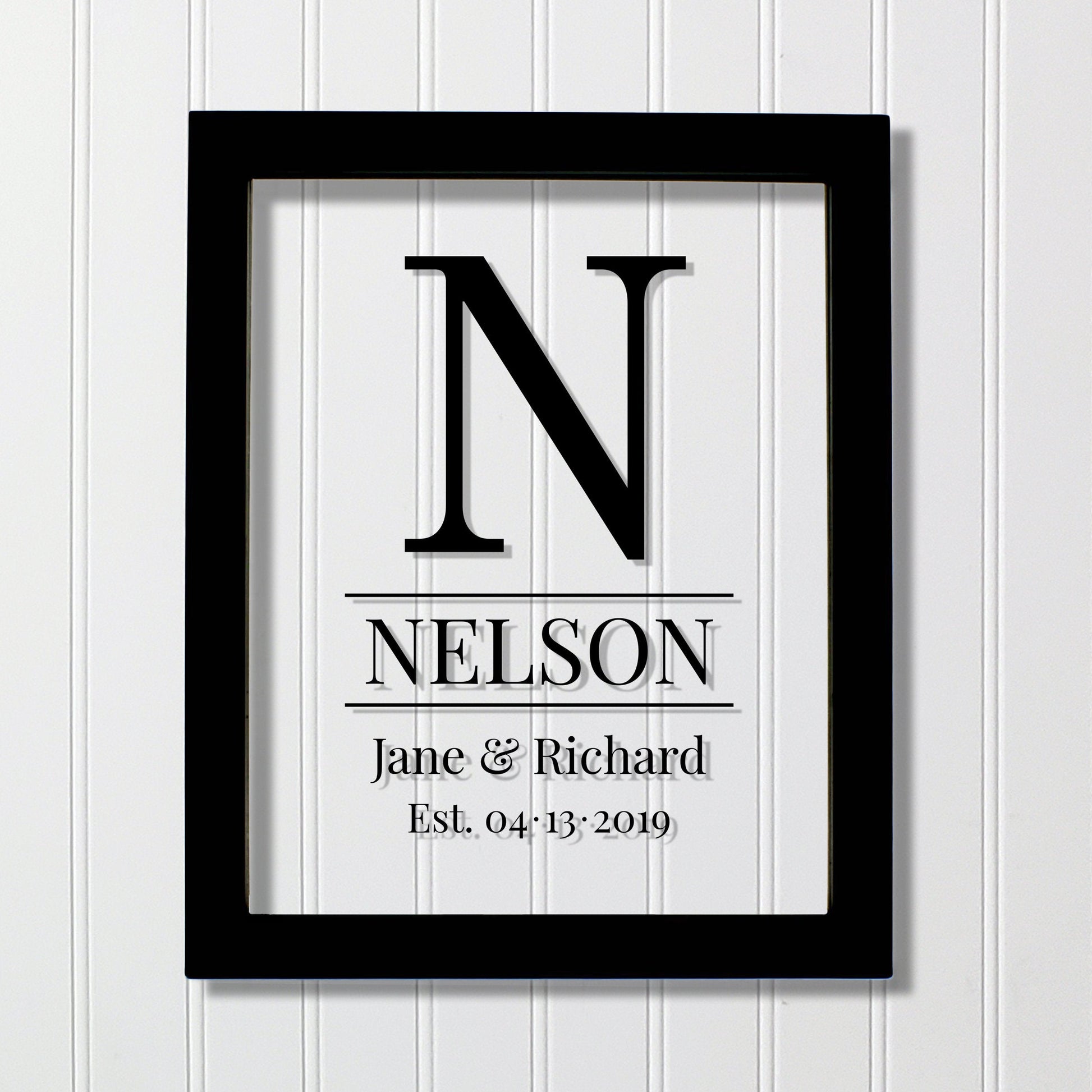 Last Name Letter Sign - Letter Monogram - Family Name - Housewarming Wedding Bridal Anniversary Gift - Established - Floating Modern Minimal