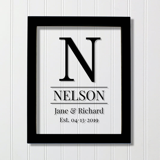Last Name Letter Sign - Letter Monogram - Family Name - Housewarming Wedding Bridal Anniversary Gift - Established - Floating Modern Minimal