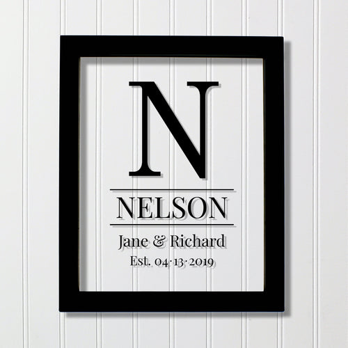 Last Name Letter Sign - Letter Monogram - Family Name - Housewarming Wedding Bridal Anniversary Gift - Established - Floating Modern Minimal