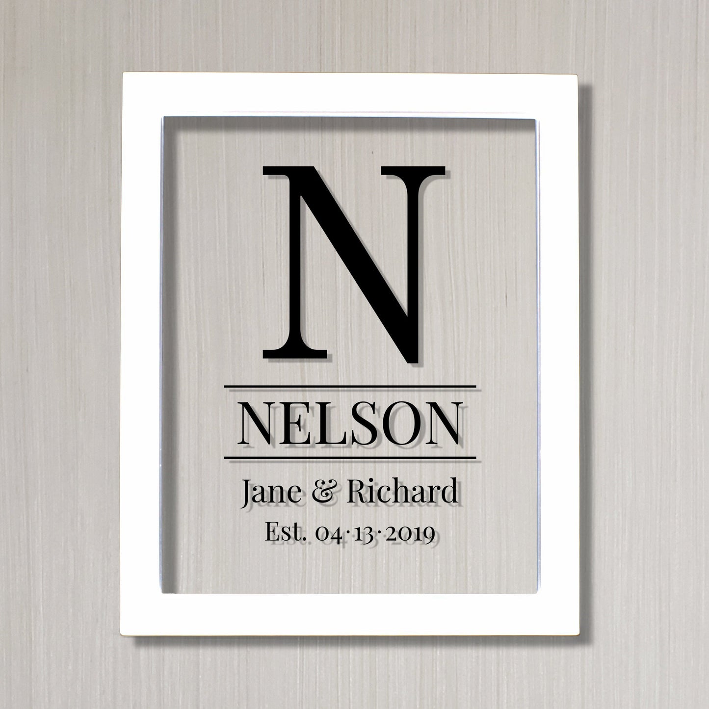 Last Name Letter Sign - Letter Monogram - Family Name - Housewarming Wedding Bridal Anniversary Gift - Established - Floating Modern Minimal