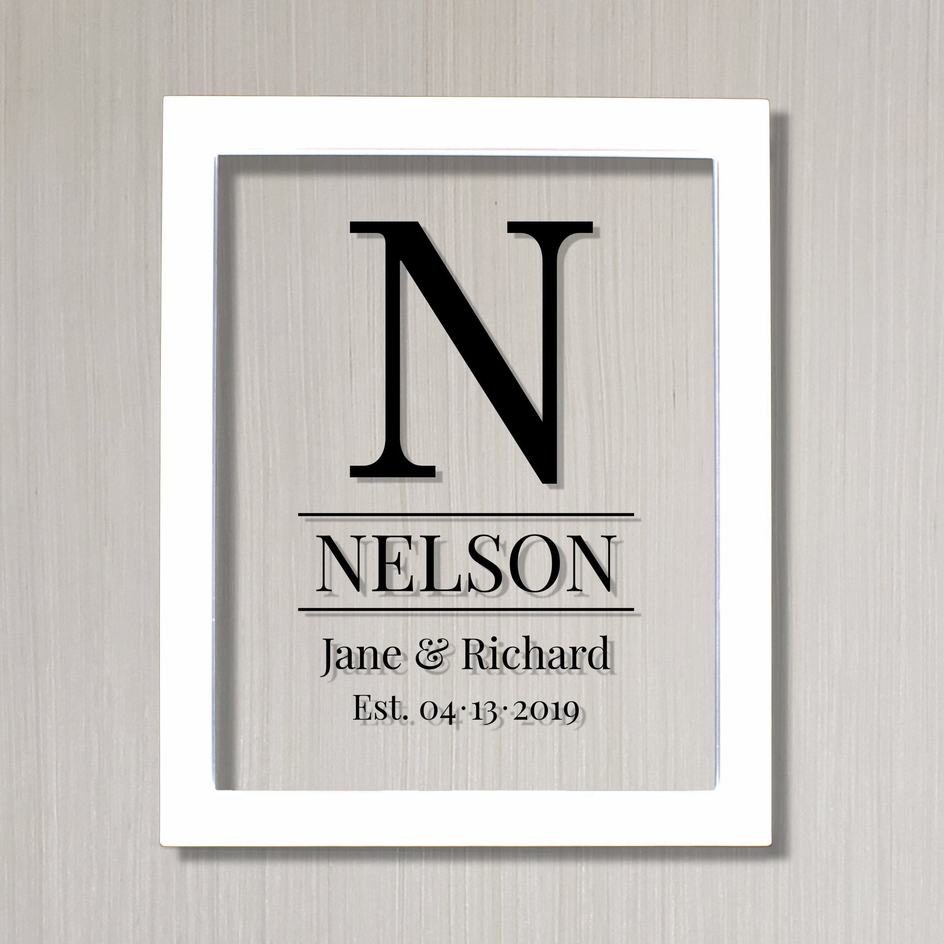 Last Name Letter Sign - Letter Monogram - Family Name - Housewarming Wedding Bridal Anniversary Gift - Established - Floating Modern Minimal