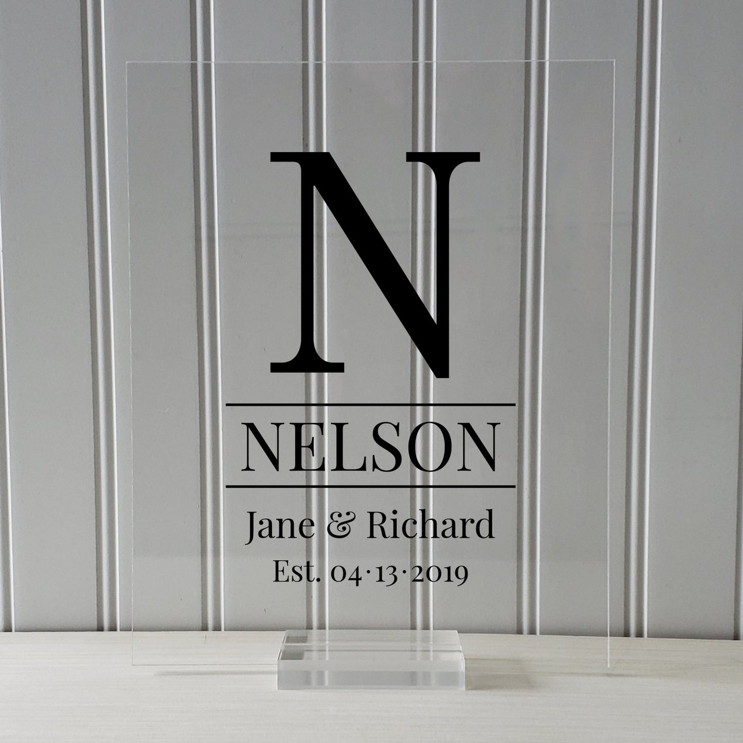 Last Name Letter Sign - Letter Monogram - Family Name - Housewarming Wedding Bridal Anniversary Gift - Established - Floating Modern Minimal