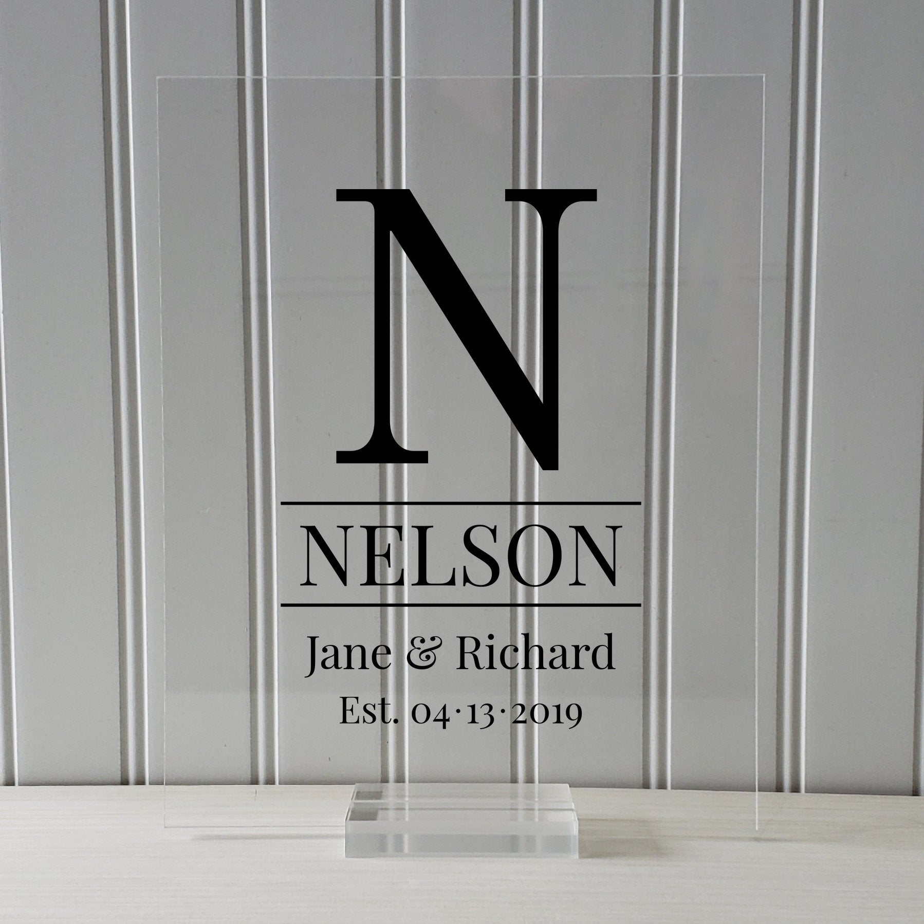 Last Name Letter Sign - Letter Monogram - Family Name - Housewarming Wedding Bridal Anniversary Gift - Established - Floating Modern Minimal