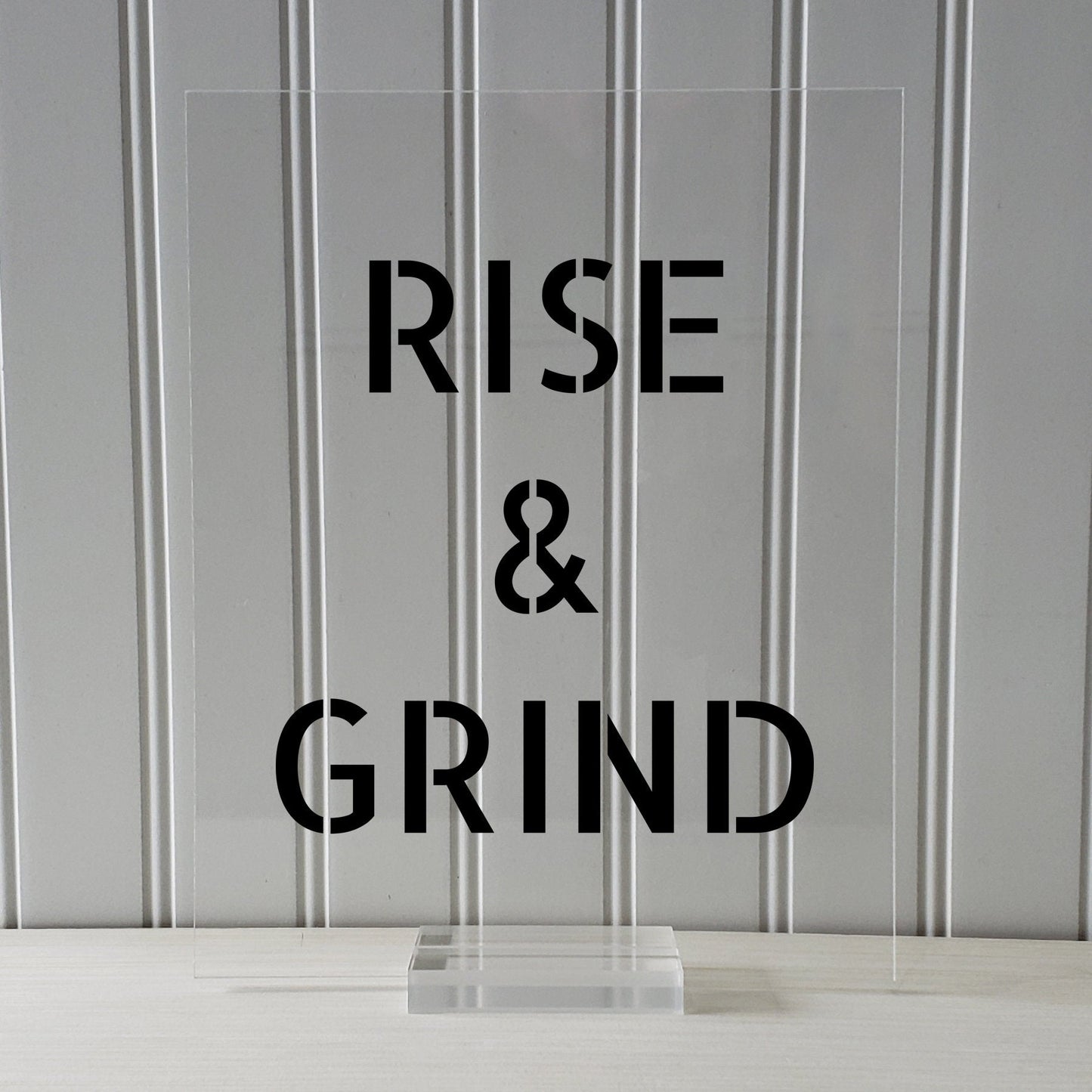 Rise and Grind Sign Frame - Floating Quote - Hard Work Motivation Success Business Progress Inspiration Workout Exercise Achievement Victory