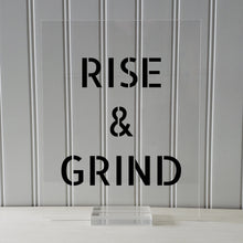 Rise and Grind Sign Frame - Floating Quote - Hard Work Motivation Success Business Progress Inspiration Workout Exercise Achievement Victory