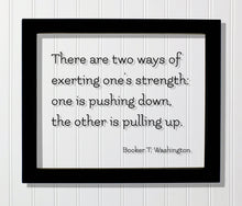 Booker T. Washington - Floating Quote - There are two ways of exerting one's strength: one is pushing down the other is pulling up - Charity