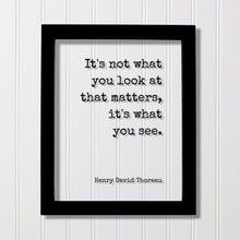 Henry David Thoreau - It's not what you look at that matters, it's what you see - Mindfulness Meditation Vision Awareness Frame Sign Plaque