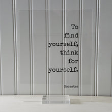 Socrates - To find yourself, think for yourself - Philosophy Teacher Academic Educator Instructor Tutor Coach Gift Thinking Thought