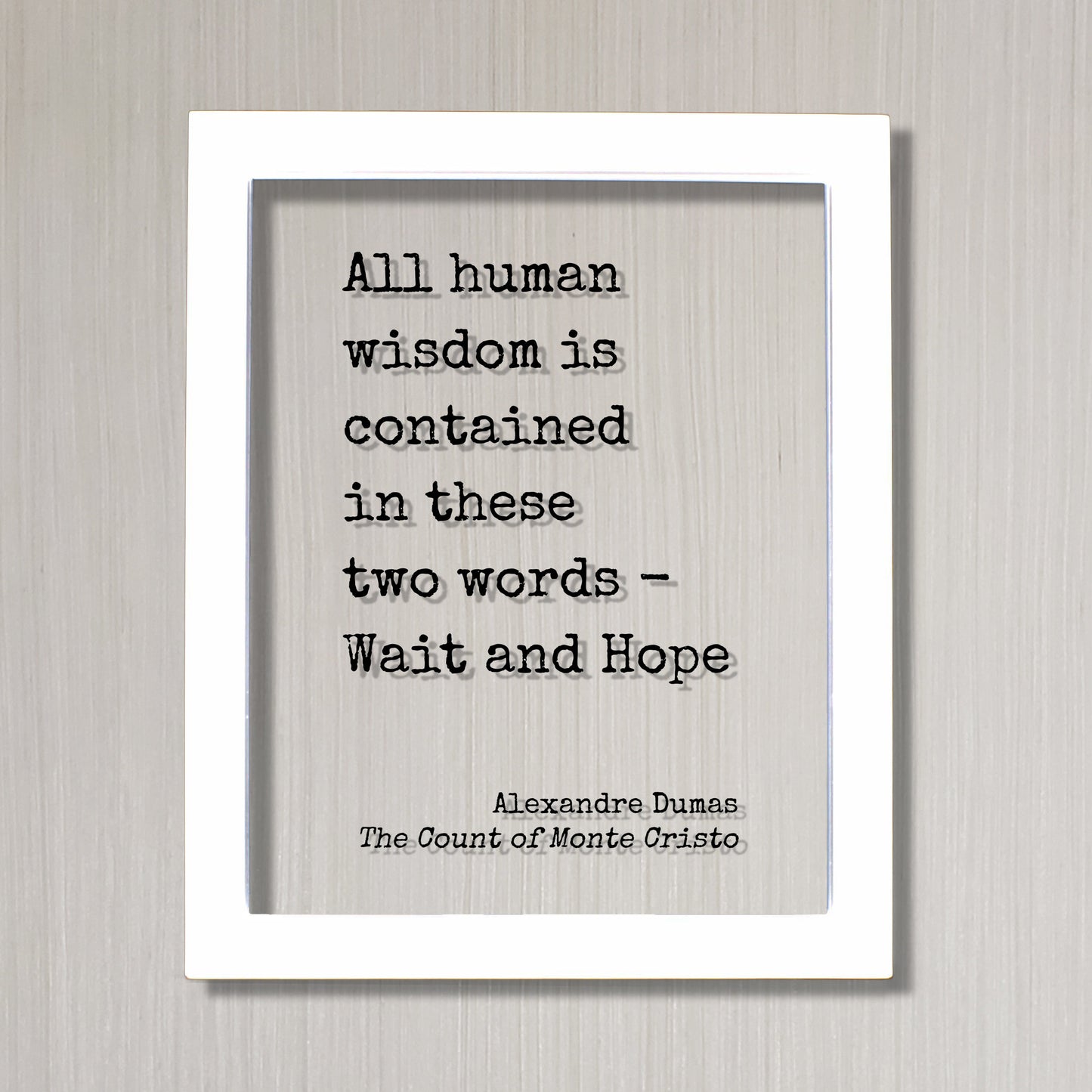 Alexandre Dumas - The Count of Monte Cristo - All human wisdom is contained in these two words - Wait and Hope - Book Quote
