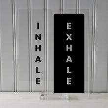 Inhale Exhale - Floating Quote - Yoga Wall Art - Pilates Relaxation Breathe - Motivation Inspiration Gift - Modern Minimalist - Workout Room