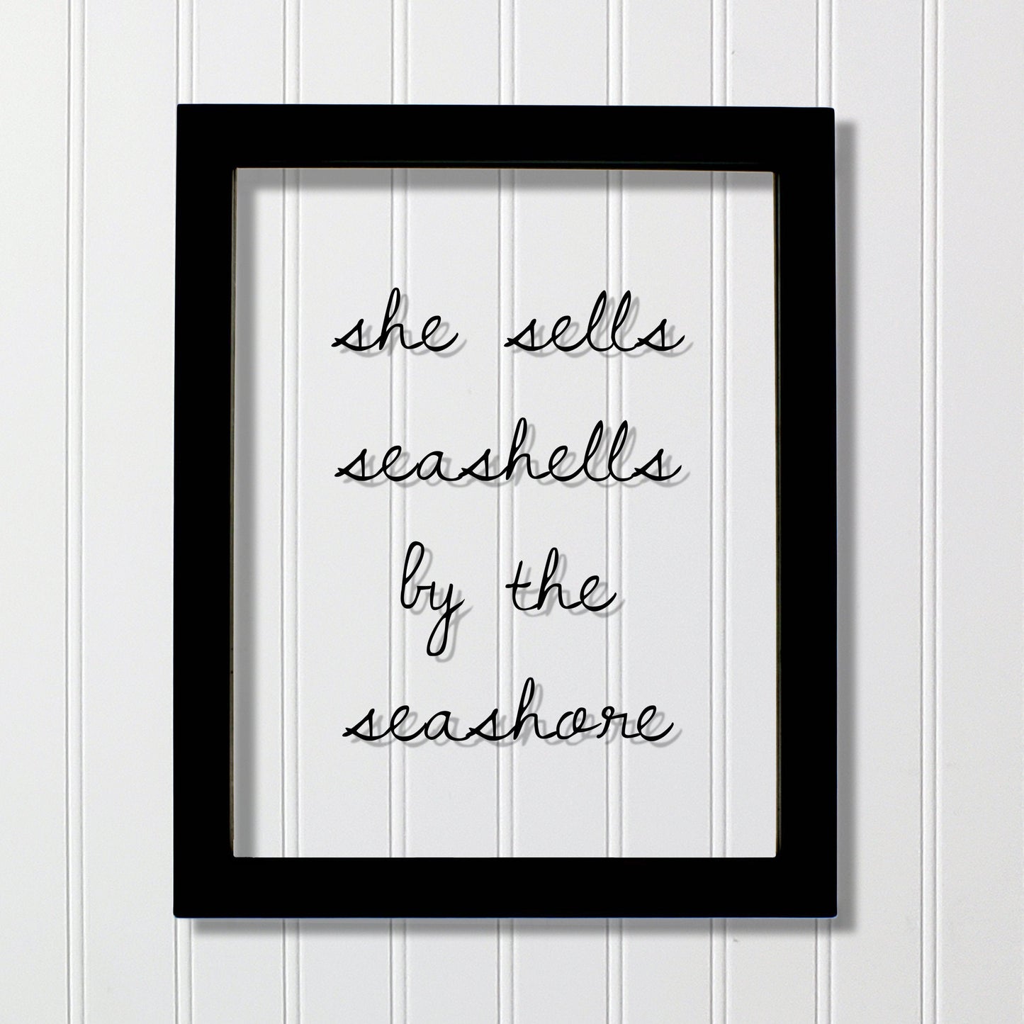 She Sells Seashells by the Seashore - Floating quote - Girl's Room - Kid's Child's Room - Nursery Decor - Beach Theme - Ocean Sand