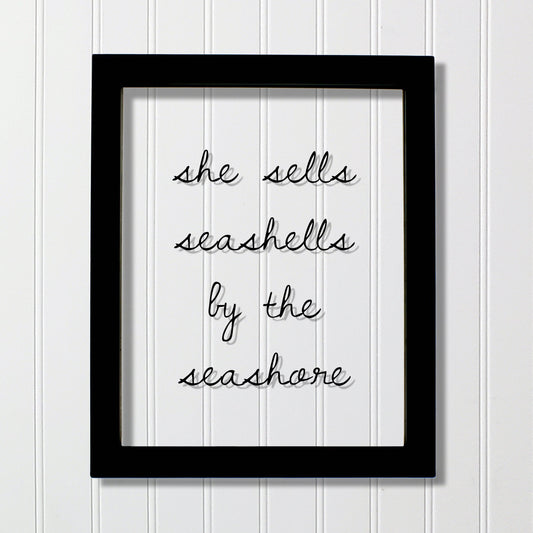 She Sells Seashells by the Seashore - Floating quote - Girl's Room - Kid's Child's Room - Nursery Decor - Beach Theme - Ocean Sand