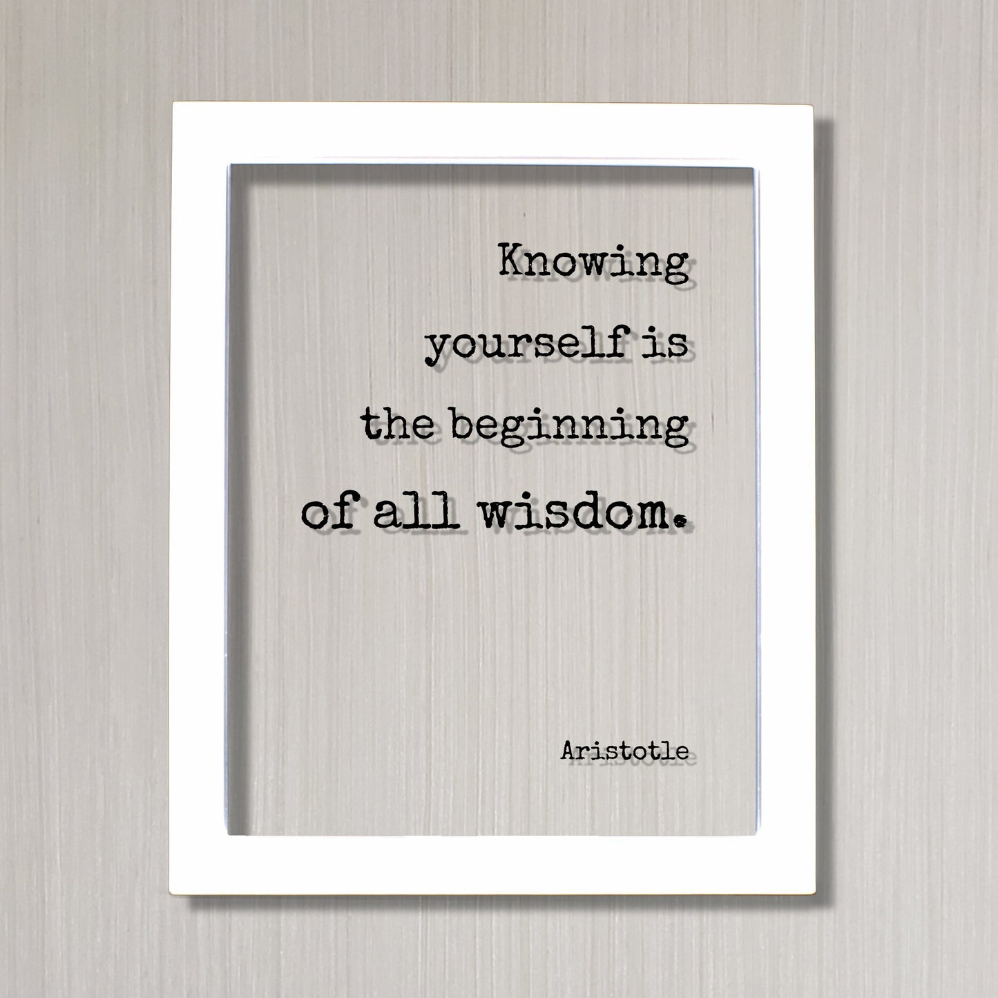 Aristotle - Knowing yourself is the beginning of all wisdom - Floating Quote - Improvement Growth Life Motivation Inspiration Aware