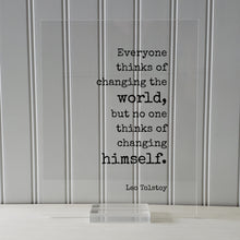 Leo Tolstoy - Everyone thinks of changing the world, but no one thinks of changing himself - Floating Quote - Self Improvement Progress