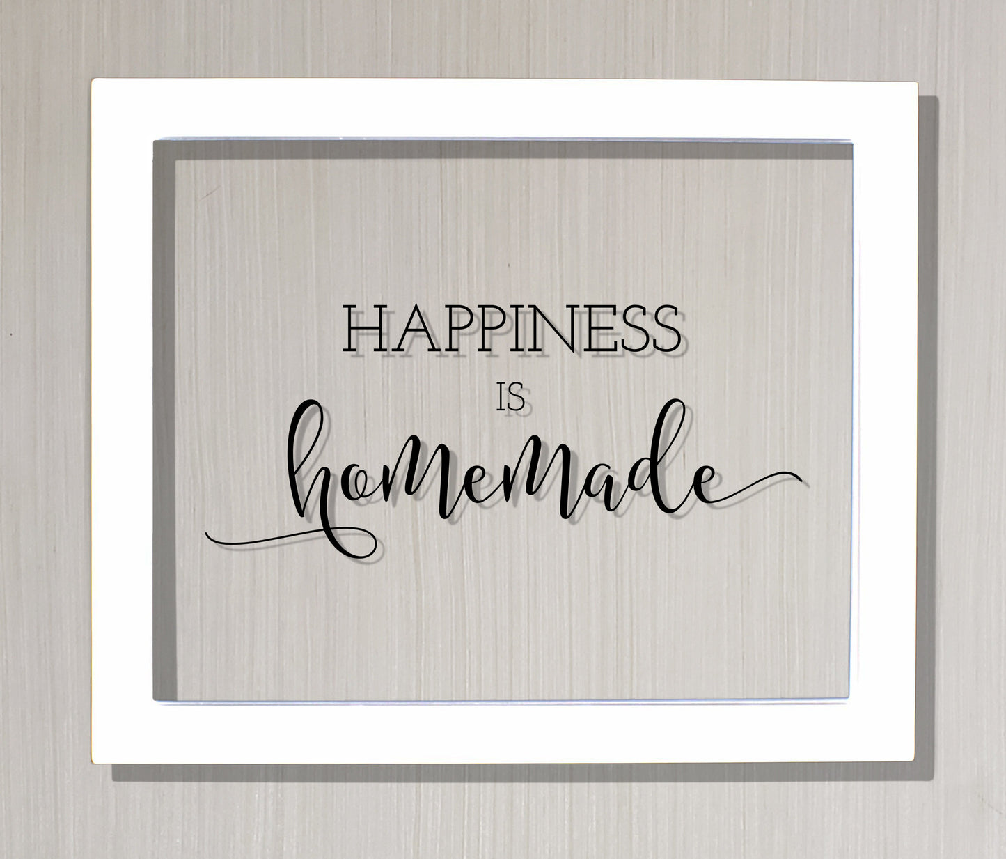 Happiness is homemade - Kitchen Sign Plaque - Farmhouse Decor - Gift for Cook Chef Baker - Cooking Baking - Floating Quote Crafting Handmade