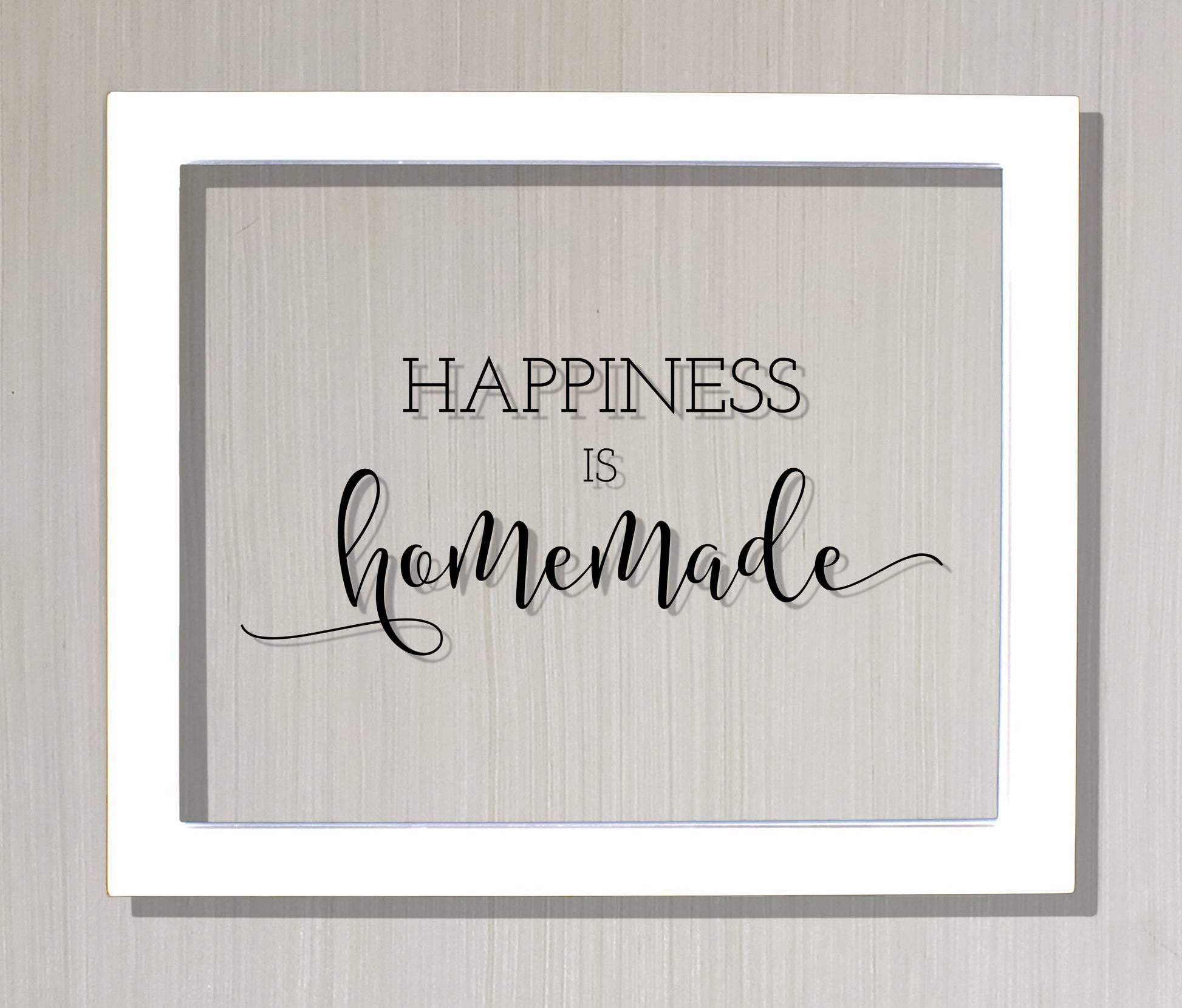 Happiness is homemade - Kitchen Sign Plaque - Farmhouse Decor - Gift for Cook Chef Baker - Cooking Baking - Floating Quote Crafting Handmade