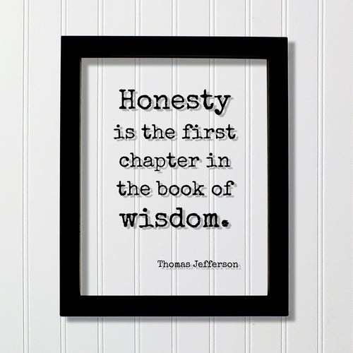 Thomas Jefferson - Floating Quote - Honesty is the first chapter in the book of wisdom - Wise Be Honest Truth