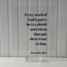 Proverbs 30:5 - Every word of God is pure he is a shield unto them trust in him - Floating Quote Scripture Frame Bible Verse Christian Decor