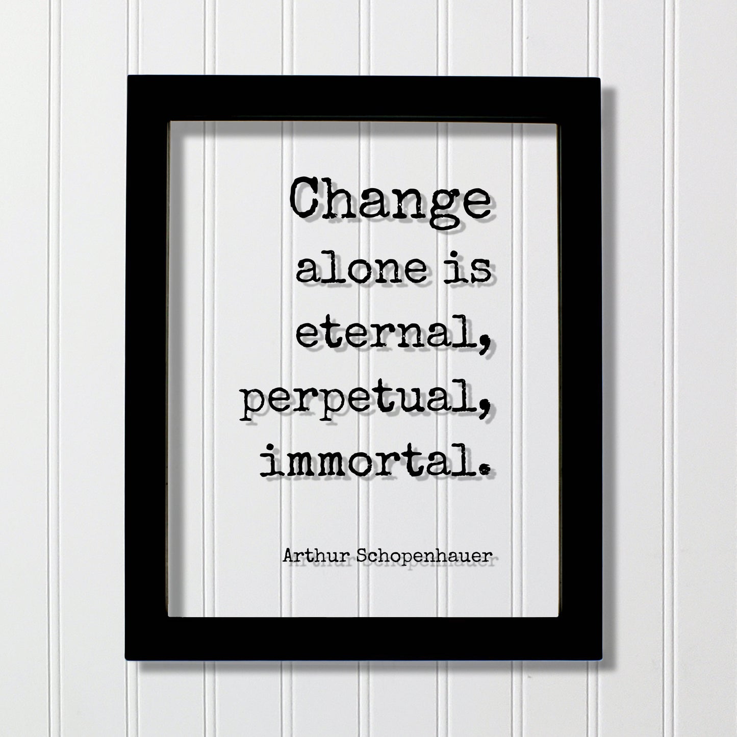 Arthur Schopenhauer - Floating Quote - Change alone is eternal, perpetual, immortal - Progress Adaptation Personal Development Innovation