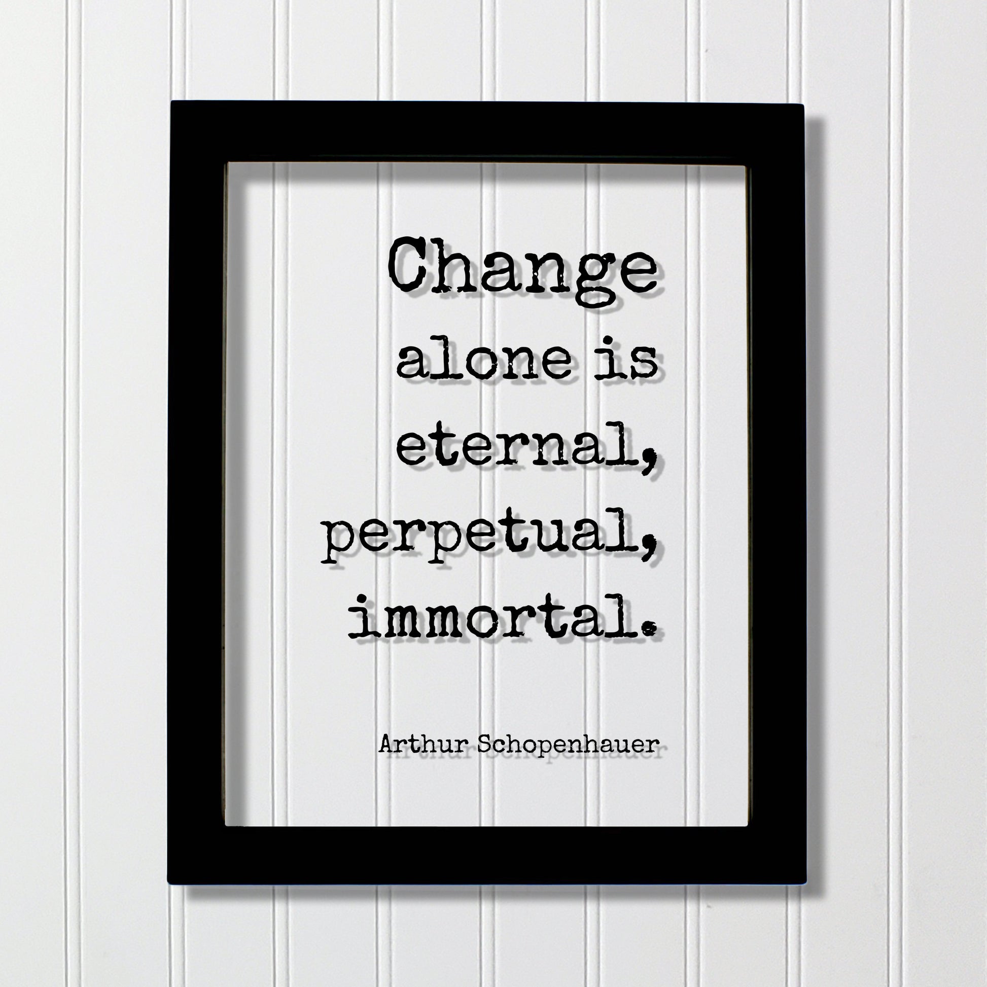 Arthur Schopenhauer - Floating Quote - Change alone is eternal, perpetual, immortal - Progress Adaptation Personal Development Innovation