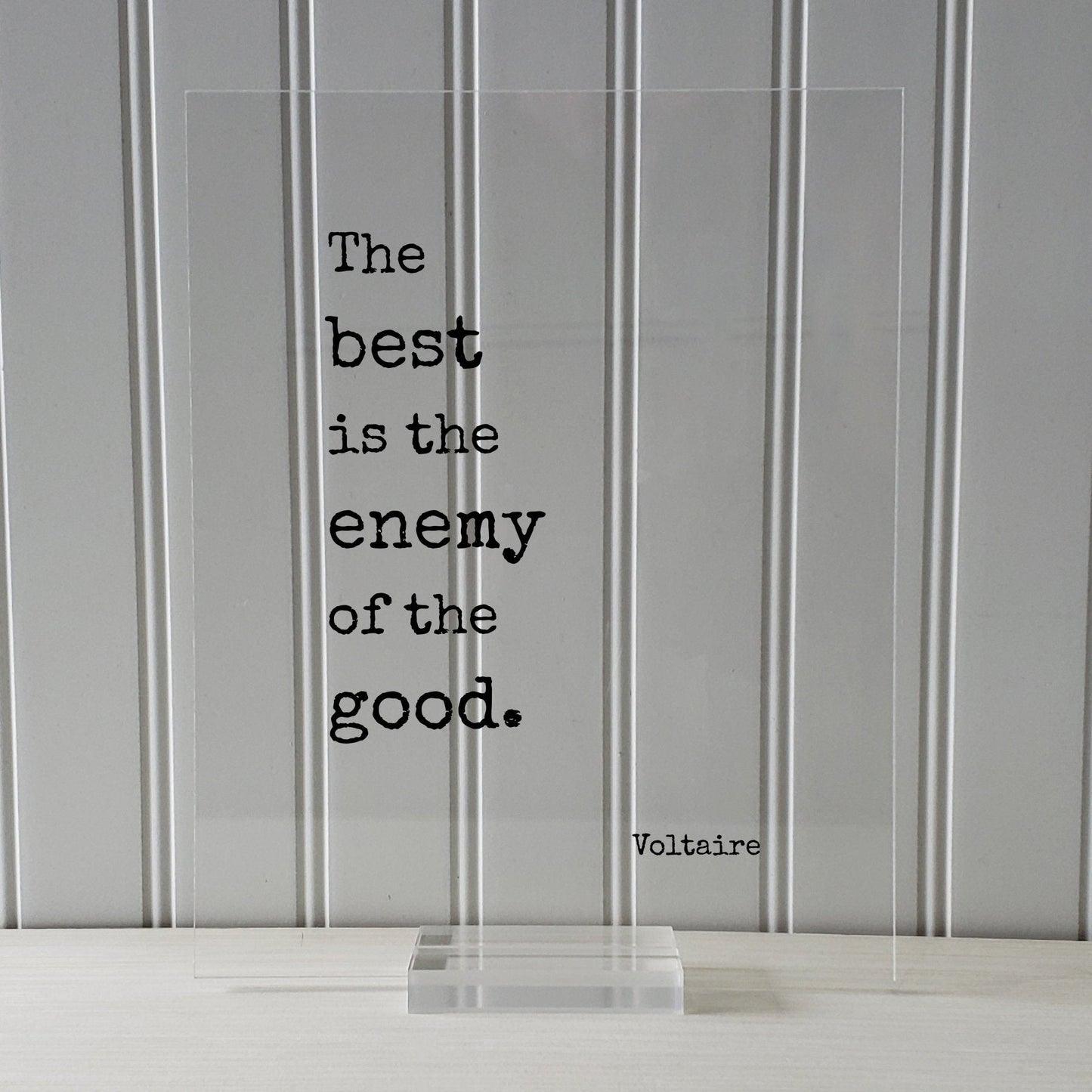 Voltaire - Floating Quote - The best is the enemy of the good - Business Success Entrepreneur Progress Motivation Inspiration