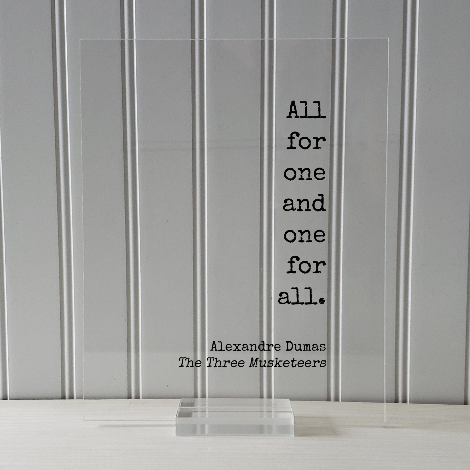 Alexandre Dumas - The Three Musketeers - All for one and one for all - Floating Quote - Adventure Generosity Charity Altruism Philanthropy