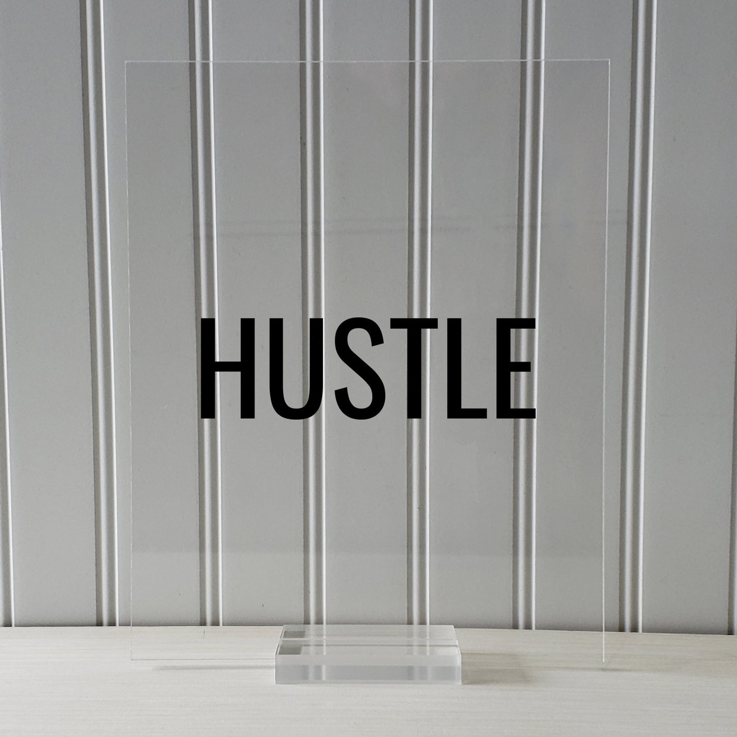 Hustle Sign- Floating Quote Hard Work Motivation Success Business Progress Inspiration Workout Exercise Achievement Entrepreneur Frame Gift
