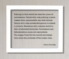 Calvin Coolidge - Quote - Nothing in this world can take place of persistence Talent will not more common than unsuccessful men with talent