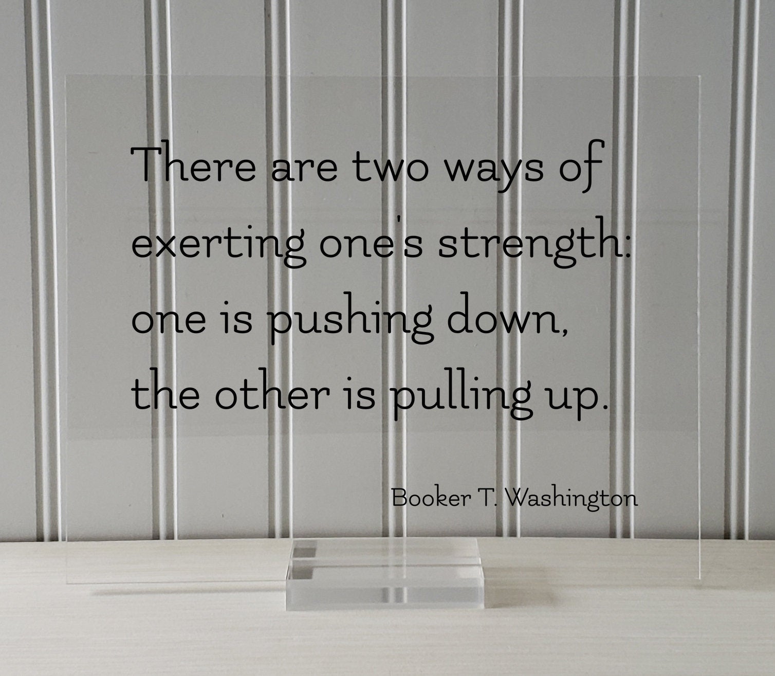 Booker T. Washington - Floating Quote - There are two ways of exerting one's strength: one is pushing down the other is pulling up - Charity