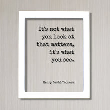 Henry David Thoreau - It's not what you look at that matters, it's what you see - Mindfulness Meditation Vision Awareness Frame Sign Plaque