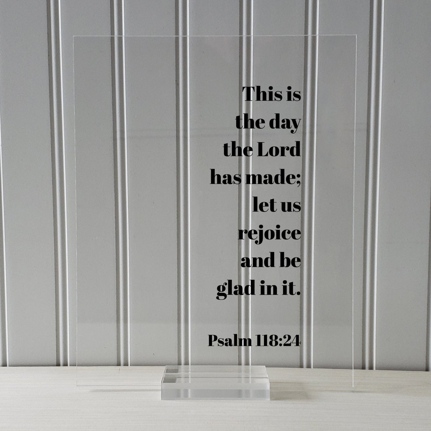 Psalm 118:24 - This is the day the Lord has made; let us rejoice and be glad in it - Scripture Frame - Bible Verse Christian Home Decor Sign