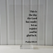 Psalm 118:24 - This is the day the Lord has made; let us rejoice and be glad in it - Scripture Frame - Bible Verse Christian Home Decor Sign