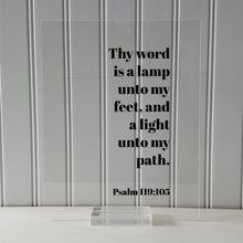 Psalm 119:105 - Thy word is a lamp unto my feet, and a light unto my path - Floating Quote Scripture Frame - Bible Verse - Sign Decor