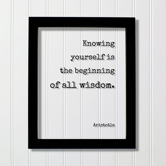 Aristotle - Knowing yourself is the beginning of all wisdom - Floating Quote - Improvement Growth Life Motivation Inspiration Aware