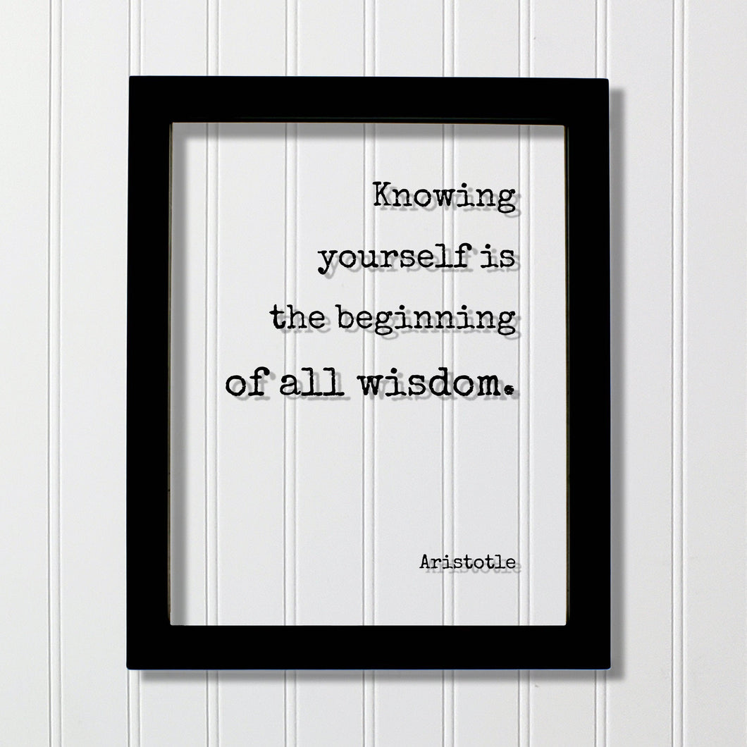 Aristotle - Knowing yourself is the beginning of all wisdom - Floating Quote - Improvement Growth Life Motivation Inspiration Aware
