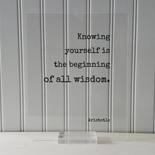 Aristotle - Knowing yourself is the beginning of all wisdom - Floating Quote - Improvement Growth Life Motivation Inspiration Aware