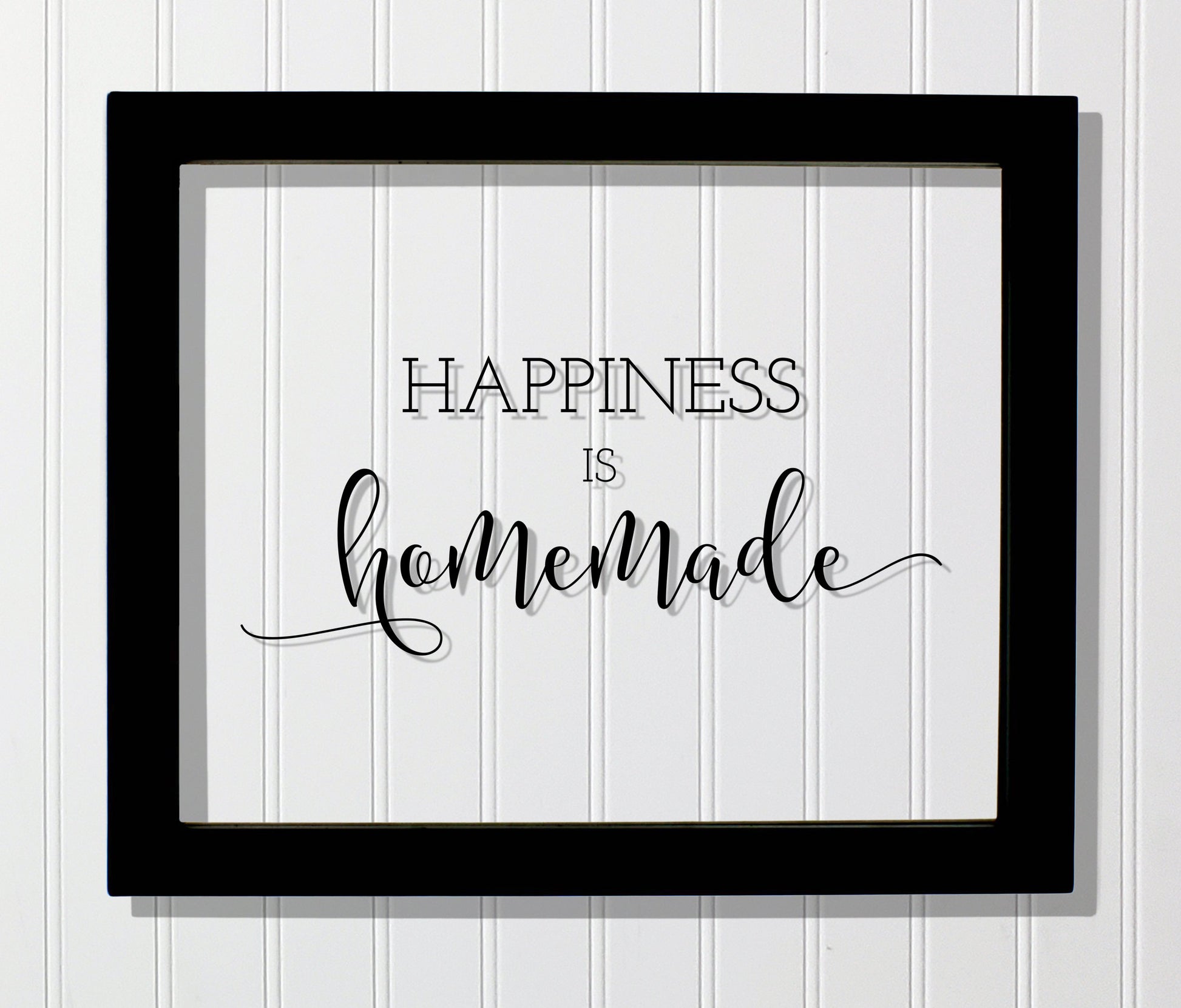 Happiness is homemade - Kitchen Sign Plaque - Farmhouse Decor - Gift for Cook Chef Baker - Cooking Baking - Floating Quote Crafting Handmade