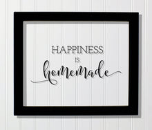 Happiness is homemade - Kitchen Sign Plaque - Farmhouse Decor - Gift for Cook Chef Baker - Cooking Baking - Floating Quote Crafting Handmade