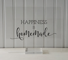 Happiness is homemade - Kitchen Sign Plaque - Farmhouse Decor - Gift for Cook Chef Baker - Cooking Baking - Floating Quote Crafting Handmade
