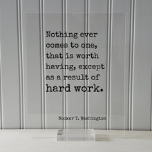 Booker T. Washington - Floating Quote - Nothing ever comes to one, that is worth having, except as a result of hard work - Business Success