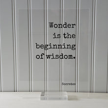 Socrates - Floating Quote - Wonder is the beginning of wisdom - Wise Knowledge Education Teaching Teacher Gift Learning